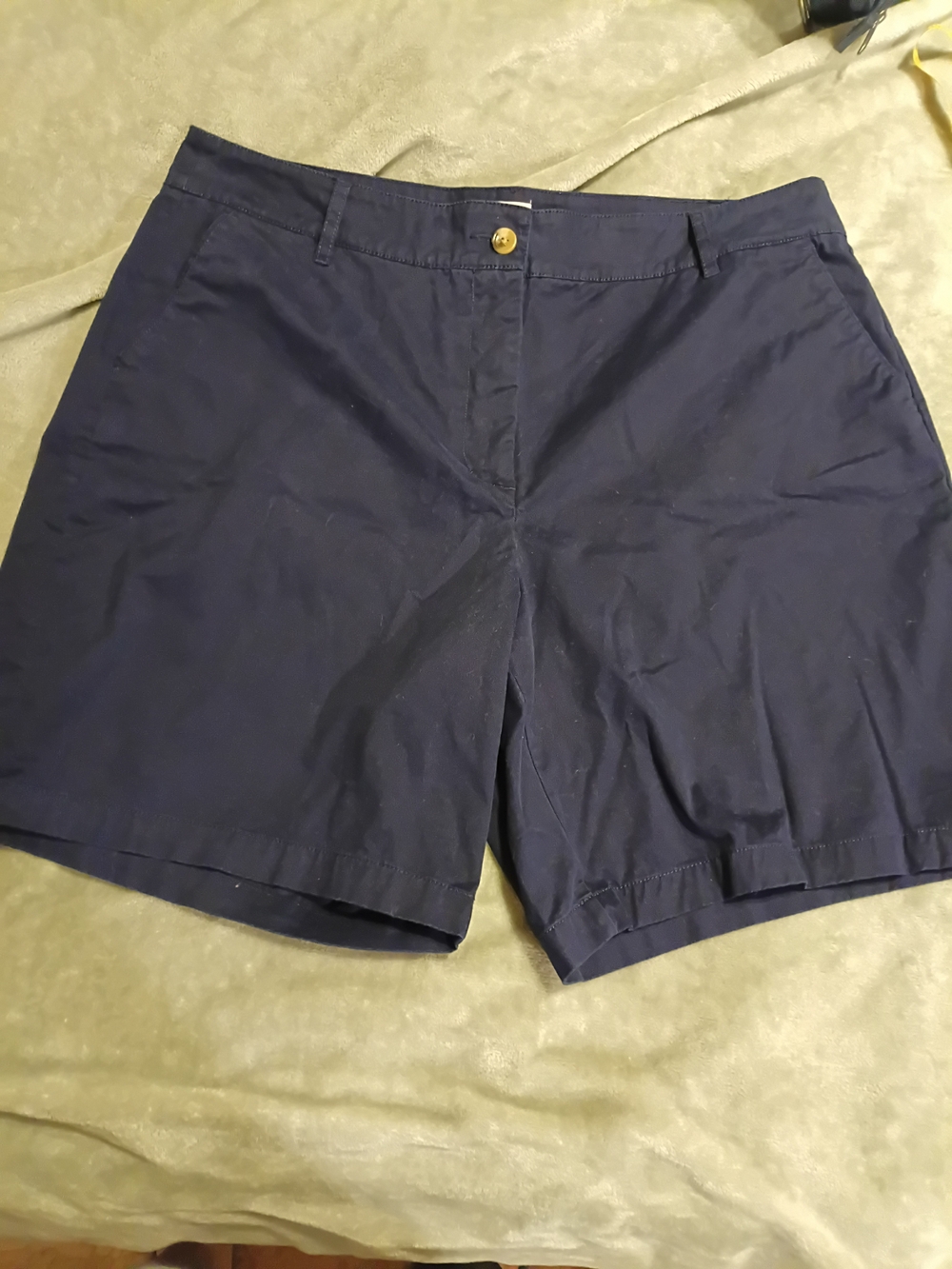 Kim Rogers Women’s Navy Cotton Blend Walking Shorts Size 18 Plus 9" Inseam